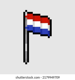 pixel art style, old videogames style, retro style 18 bit Netherlands flag vector
