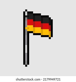 estilo de arte en píxeles, estilo de videojuegos antiguos, estilo retro vectores de bandera de Alemania de 18 bits