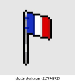 pixel art style, old videogames style, retro style 18 bit France flag vector
