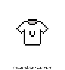 pixel art style, old videogames style, retro style 18 bit white letter U t shirt vector