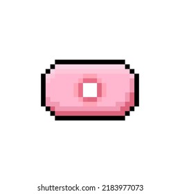 pixel art style, old videogames style, retro style 18 bit pink soap with hole vector