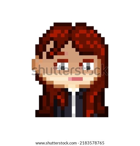 pixel art style, old videogames style, retro style 18 bit cute chibi female office worker with disgusting expression for twitch or discord vector