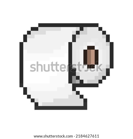 pixel art style, old videogames style, retro style 18 bit toilet paper vector