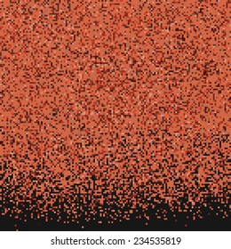Pixel art style orange vector background