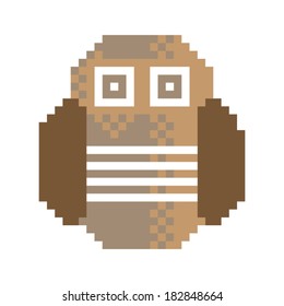 Pixel Art Style Owl