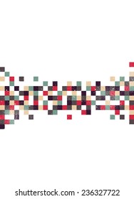 Pixel art style pattern over a white background with grunge texture