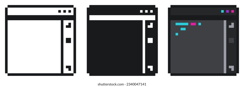 Pixel Art Style of Programming Windows, Icon Set