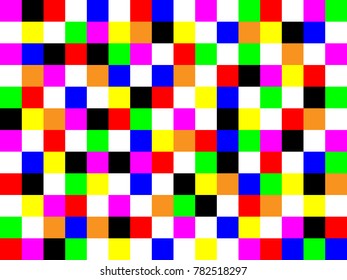 Pixel art style vector background with a flat design color theme. Square pattern vector abstract seamless pattern with colorful stripes.