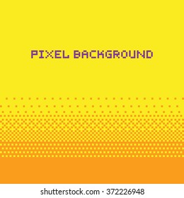 Pixel art style vector gradient background yellow