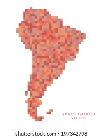 A pixel art style vector of South America