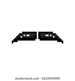 Pixel art stylish moustache facial graphic