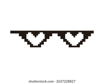 Pixel art sunglasses design, vector illustration, isolated on transparent background