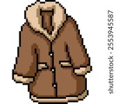 pixel art of sweater winter wear isolated background