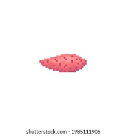 Pixel art sweet potato icon. Vector vintage style illustration sweet potato symbol for graphic web design, paper or fabric. 8 bit pixel retro style gaming sweet potato veggie icon.