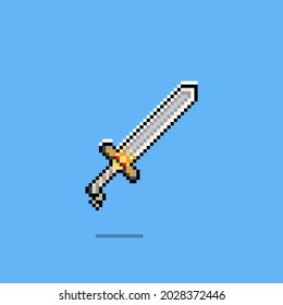 Pixel art sword icon design.