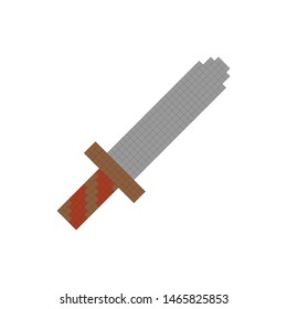 pixel art sword vector image icon