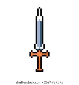 Pixel arte espada arma Diseño gráfico Vector