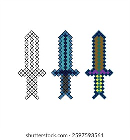 
Pixel Art Swords Set – Game Weapon Collection in Retro Style