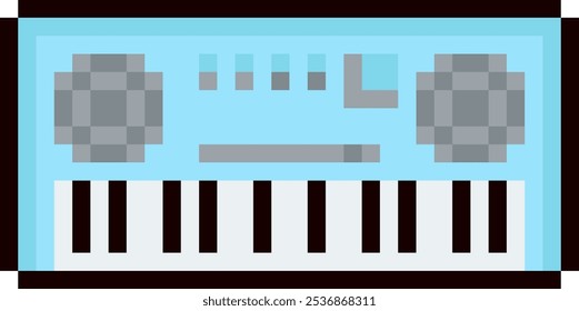 Pixel Art Synthesizer Vector Illustration