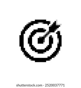 pixel art target dartboard icon vector