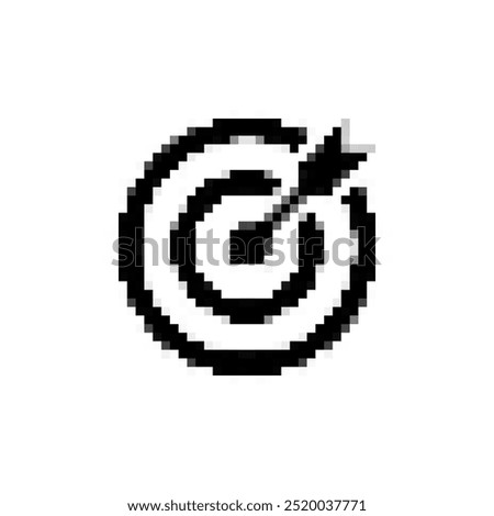 pixel art target dartboard icon vector