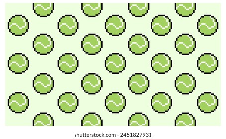 pixel art tennis ball pattern, background wallpaper, card, banner