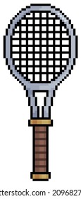 Icono de vector de raqueta de tenis de arte para juego de 8 bits sobre fondo blanco

