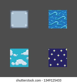 Pixel art texture pattern for game platforms.
Vector illustration. 8 - bit sprite.