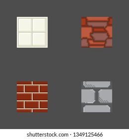 Pixel art texture pattern for game platforms.
Vector illustration. 8 - bit sprite.
