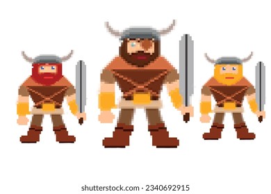 Pixel Art: Tres guerreros viciantes