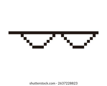pixel art thug glasses design, vector illustration, isolated on transparent background
