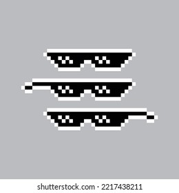 Pixel art. Thug liife eye glass 