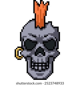 pixel art do crânio thug face isolado fundo