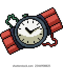 Pixel-Kunst der Zeitbombe Dynamit einzeln Hintergrund