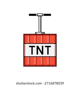 Pixel art tnt dynamite box with a classic plunger detonator, representing concepts of explosion, power, risk, and challenges in gaming, mining, or complex problem solving situations