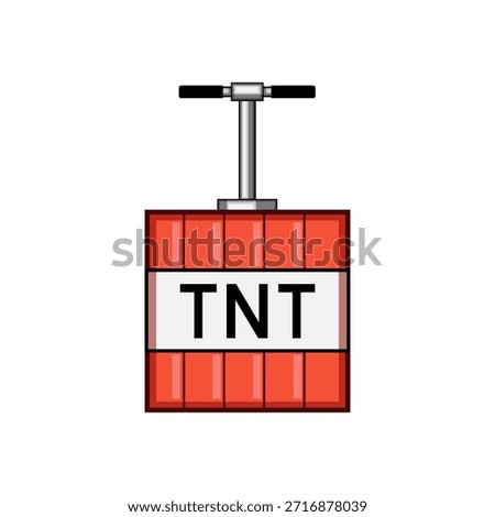 Pixel art tnt dynamite box with a classic plunger detonator, representing concepts of explosion, power, risk, and challenges in gaming, mining, or complex problem solving situations