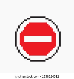 pixel art Traffic sign is prohibited.