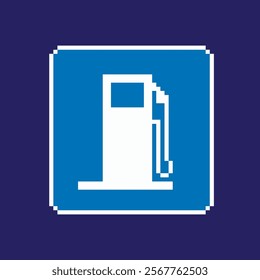 pixel art traffic signs icon, vector illustration on isolated background.
