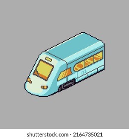 Ilustración del vector de trenes de arte de píxeles aislada en el fondo