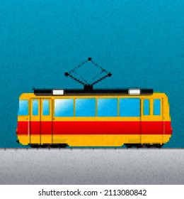 Icono del vector del vehículo de tranvía de arte