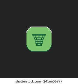 pixel art trash icon with black and white color ,good for your game asset and project.	