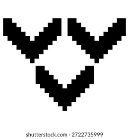Setas em Divisas Triplas Pixel Art
