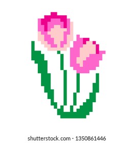 pixel art tulips