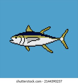 Pixel art with Tuna. Vector illustration.