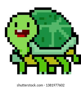 Pixel Art Turtle Template Cartoon Stock Vector (Royalty Free ...