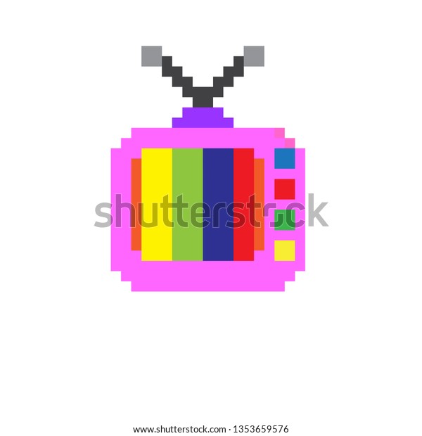 Pixel Art Tv Stock Vector (Royalty Free) 1353659576