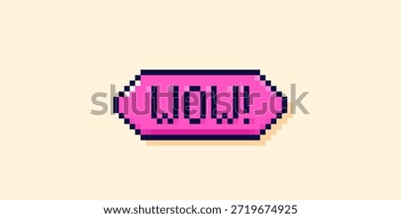 Pixel art UI cloud. Magenta Ok speech bubble.