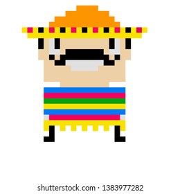 Pixel Art Uncle Poor Cartoon