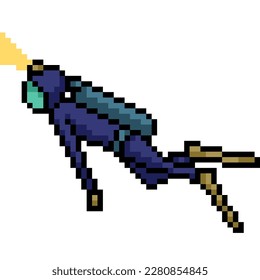 pixel art of underwater dive suit