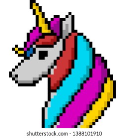 Pixel Art Unicorn the face